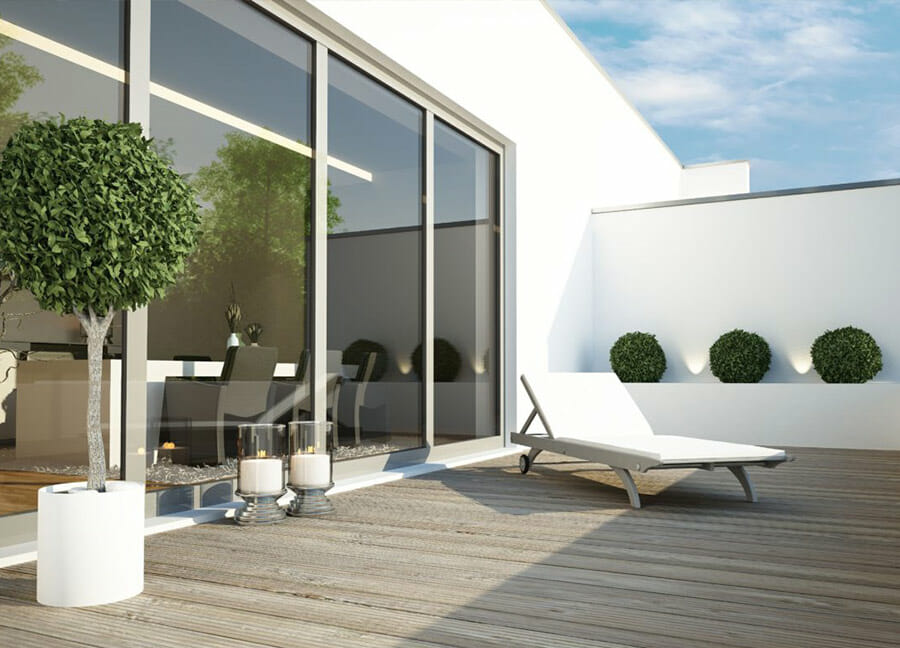 Terrasse moderne en bois en Essonne (91)