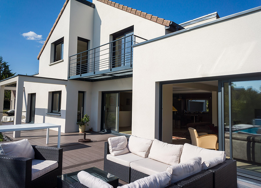 Ensemble fenêtres et baies coulissantes en aluminium
