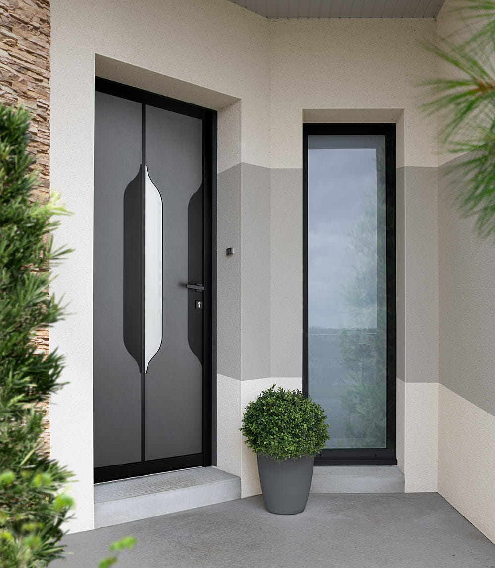 Porte d'entrée en Aluminium en Essonne par Ateliers du Bois