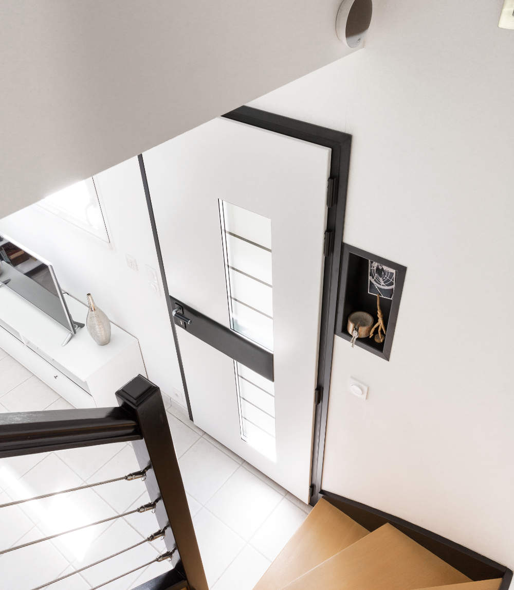Porte aluminium collection cadre noir, vue intérieur