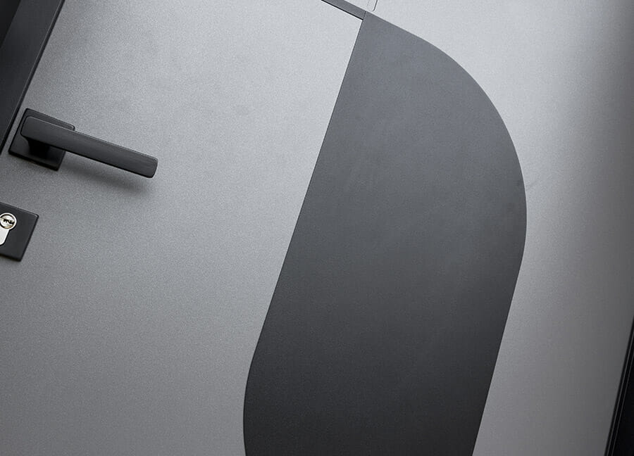 Détail porte aluminium Art déco Ouvertures