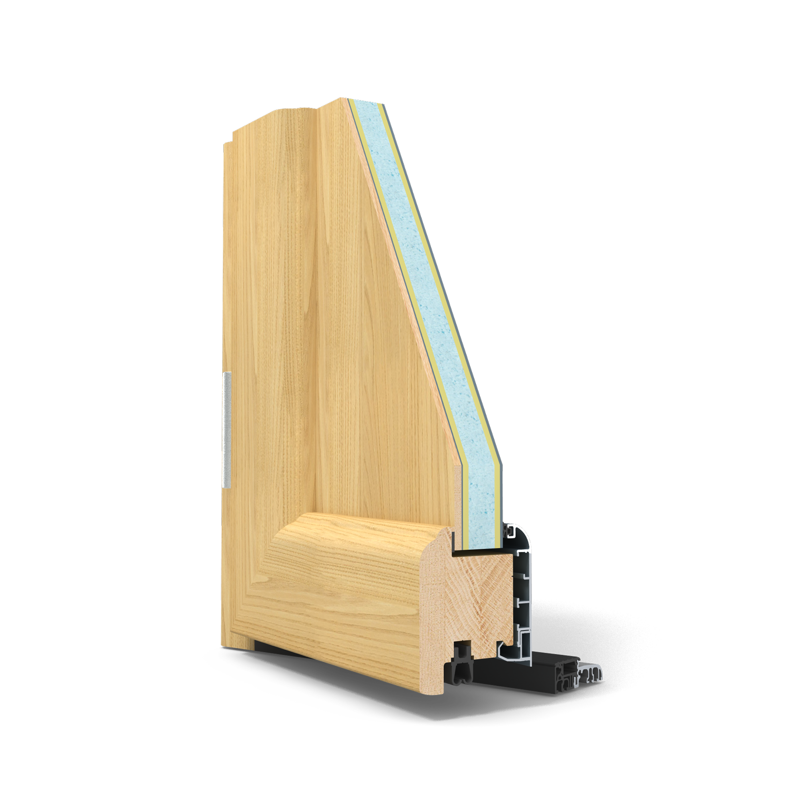Détail d'une porte mixte et son isolation