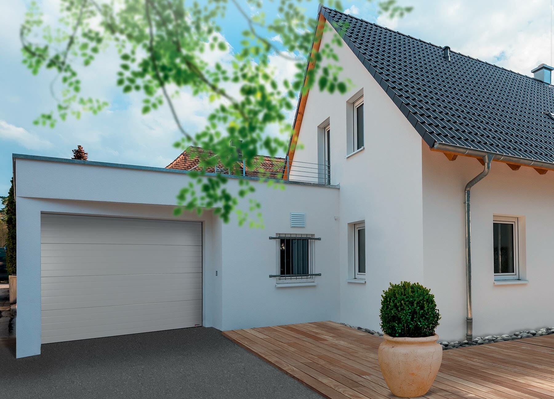 Porte de garage sectionnelle plafond Aludoor 40mm