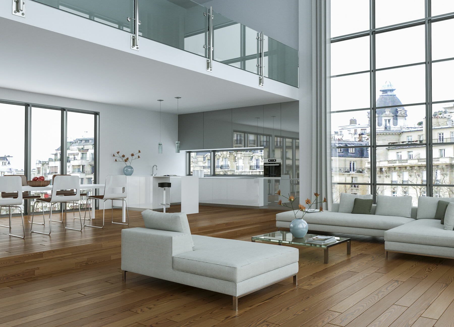 Loft parisien avec parquet contrecollé