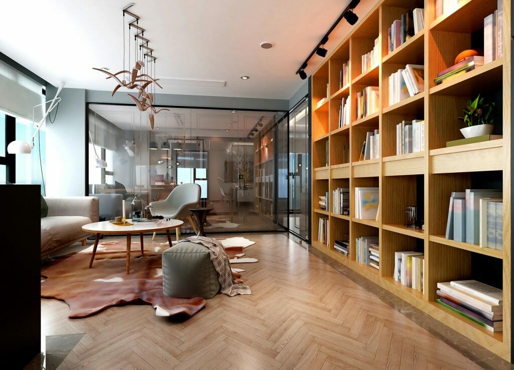 Bibliothèque sur-mesure bois clair