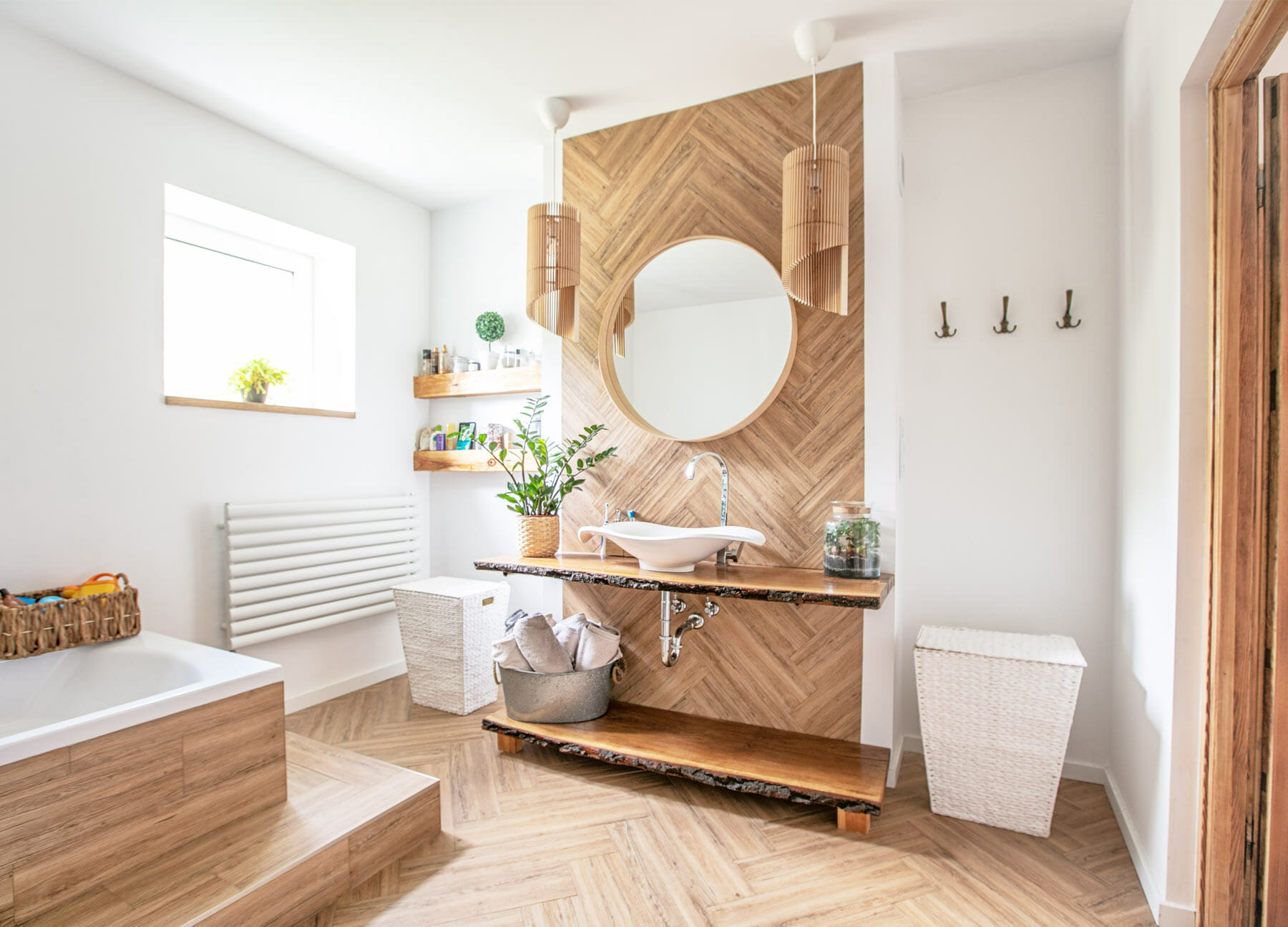 parquet dans une salle de bain