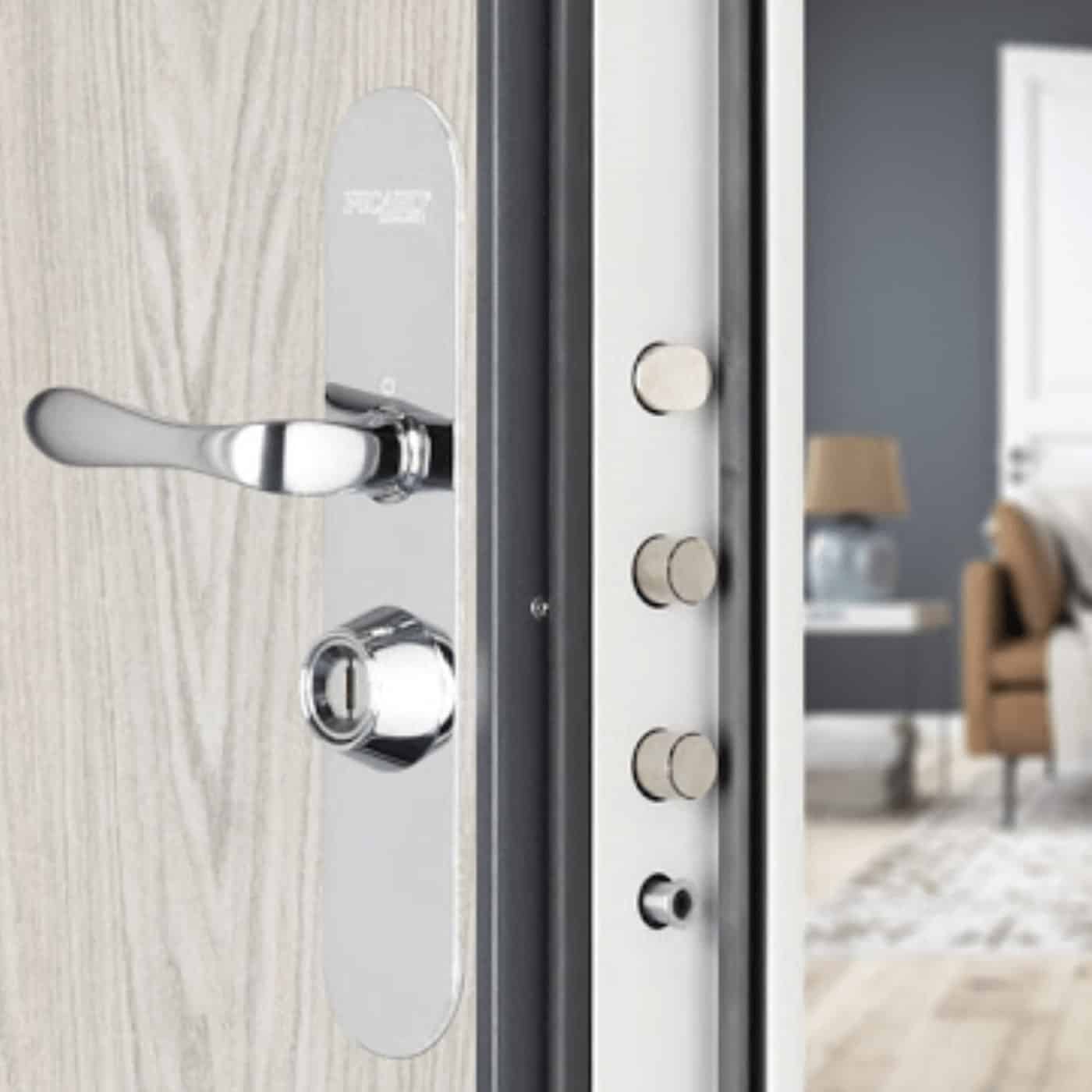 détail serrure porte blindée Picard