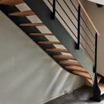 Escalier en acier et bois à Boutigny.