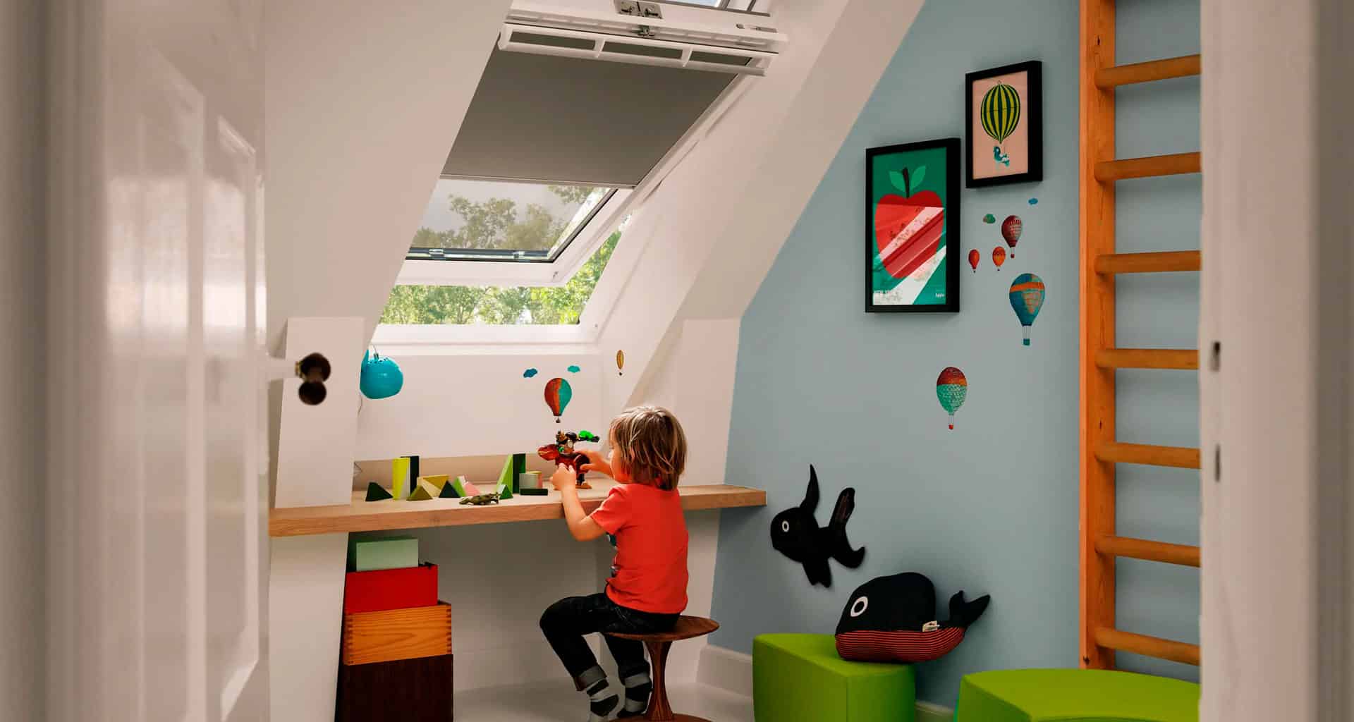 Velux tout confort dans une chambre enfant
