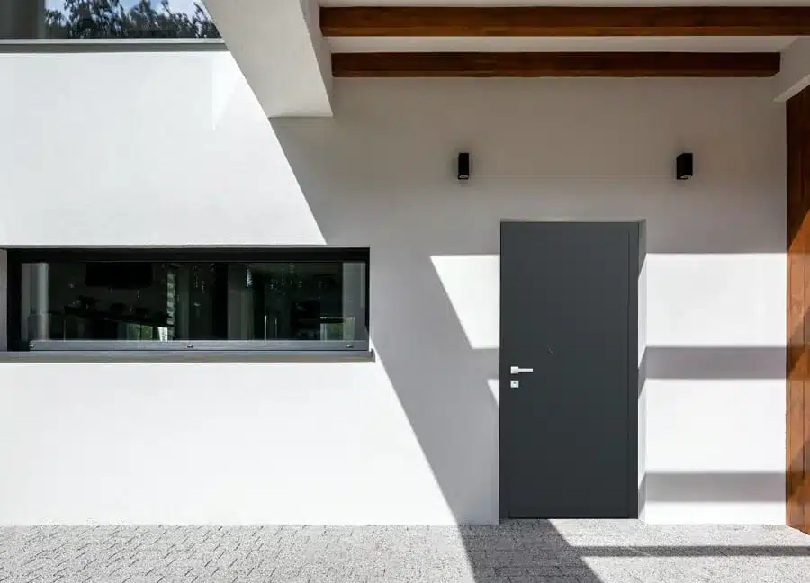 Porte PVC grise géométrique
