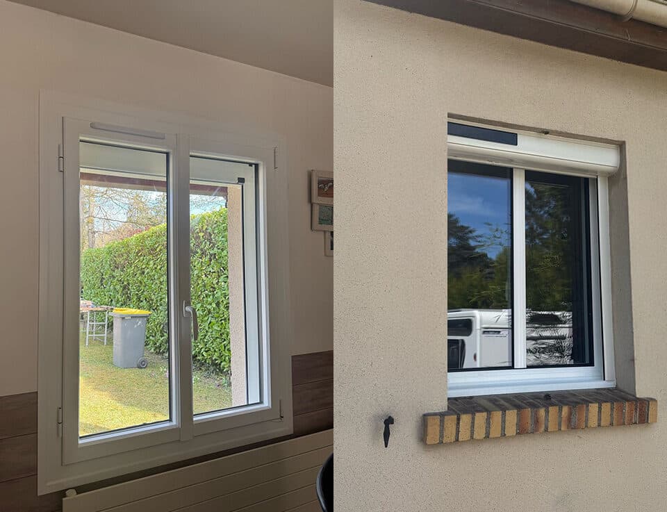 Pose d'une fenêtre PVC avec volet solaire en Essonne