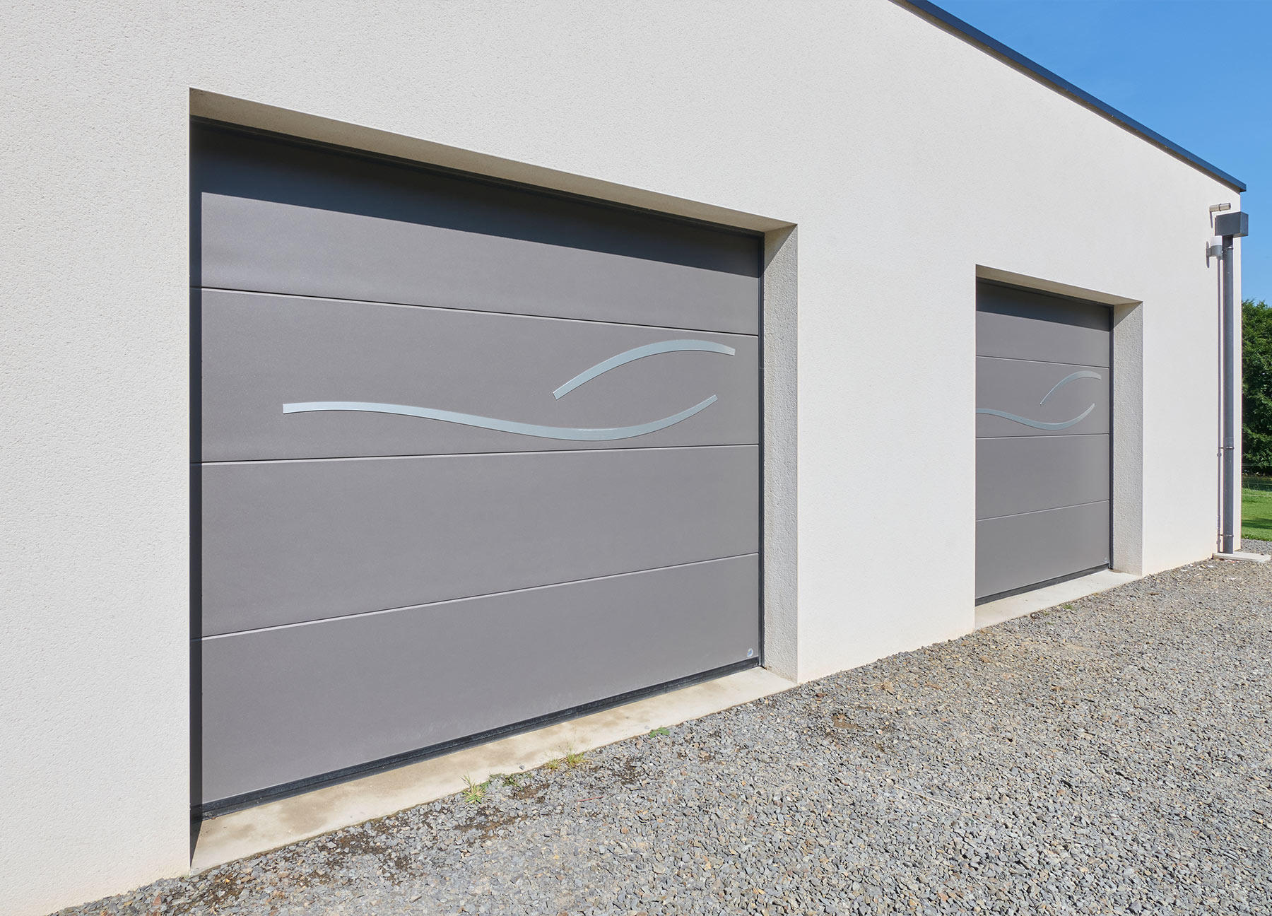 Double porte de garage anthracite